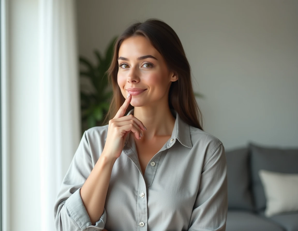 Portrait avant-après d'une femme avec une peau hydratée et repulpée après utilisation d'Ialuset, transformation visible du visage